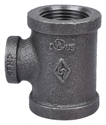 Prosource 11A1X1/2B Black Malleable Iron Tee Fitting, 1 x 1 x 1/2 In