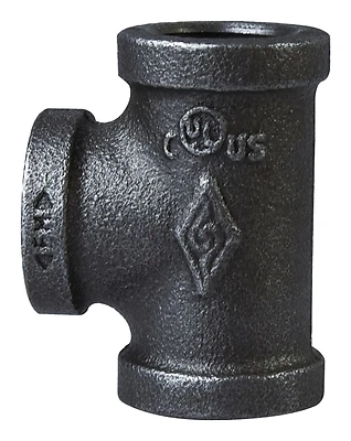 1-1/2 Inch Malleable Black Iron Tee Fitting, Model 11a-1 1/2b