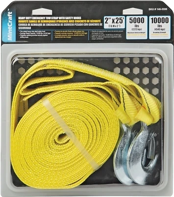 Fh64062-1 Heavy Duty Emergency Tow Strap, 10,000 Lb Capacity, 2 In W X 25 Ft L