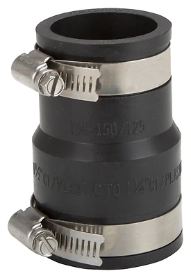 ProSource FC56-15125 Flexible PVC Pipe Coupling, 1-1/2 x 1-1/4 In