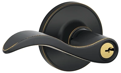 J54sev716 Aged Bronze Seville Keyed Entry Lever Door Set