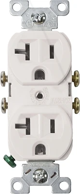 Eaton 877W-BOX Duplex Receptacle, 20A 125V, White