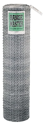 Rangemaster 6027 Poultry Netting, Galvanized Steel, 2 In Mesh, 50 Ft X 48 In