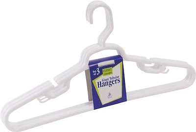 C84311-gh Giant Tubular Hanger, White Plastic, 3 Packs Of 12 (36 Hangers)