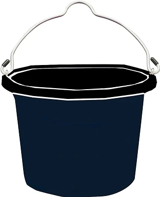 Fortex FB-108BX Flat Back Bucket, 8 Qt, Rubber/Polyethylene, Black