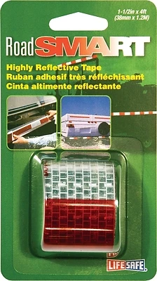 Incom RE800 Reflective Tape, 1-1/2 in x 4 ft, Red and Silver