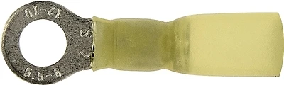 65724 Yellow Heat Shrink Ring Terminal For 12 To 10 Awg Wire