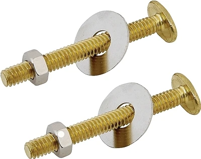 ProSource 7040-3L Brass Closet Bolt Set, 1/4 In. X 2-1/4 In.