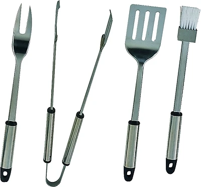 Mintcraft Q-430a3l 4-piece Stainless Steel Bbq Tool Set With Handle And Hanger