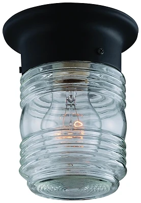 Boston Harbor HV-66919-BK3L Black Jelly Jar Porch Light, Ceiling Mount