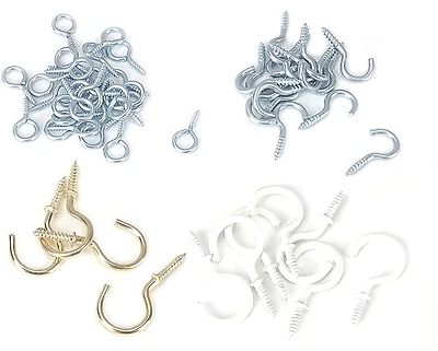 Prosource JL420023L Cup Hook Set, Screw Eyes and Hooks, 55-Piece