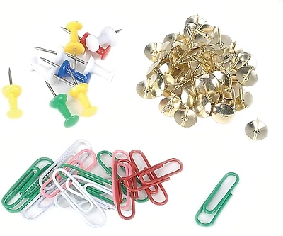 Jl82110 Tack Pushpin Clip Assortment, 75 Pieces (10 Push Pins, 50 Thumb Tacks, 15 Clips)