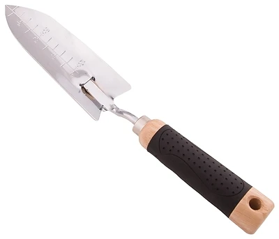 Gt945b Garden Transplanting Trowel, 13 In Aluminum Blade With Wood Handle