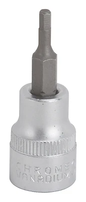 3mm Socket Hex Bit, 3/8 In. Drive, Chrome Vanadium Steel