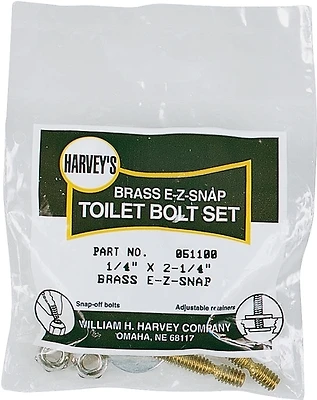 E-z Snap Toilet Bolt Set 1/4 Inch X 2-1/4 Inch Model 051100