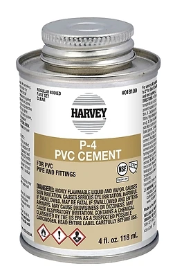 Harvey 018100-24 Clear PVC Cement, 4 oz Dauber Can