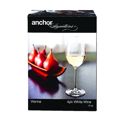 Anchor Hocking 93354 Vienna Wine Glass Set, 12 Oz, Crystal Glass, 4 Piece