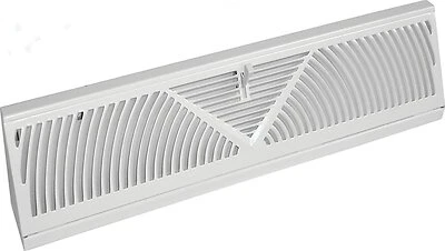 Imperial RG1627-A Steel Baseboard Diffuser, White, 18 In.