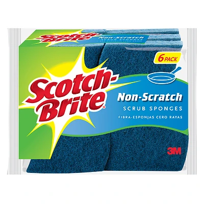 Scotch-Brite 526-6 Non-Scratch Scrub Sponge, 4.4 In., 6-Pack