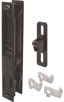 Keyed Sliding Door Flush Handle Set, Diecast Black,