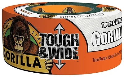 Gorilla 6025302 Tough & Wide Duct Tape, White, 2.88-In. x 25-Yds.