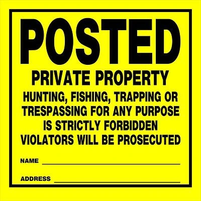 Posted Private Property Sign, 11 x 11-In.