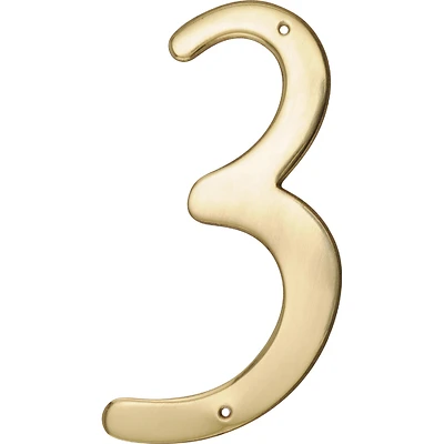 4 in. Solid Brass Number 3