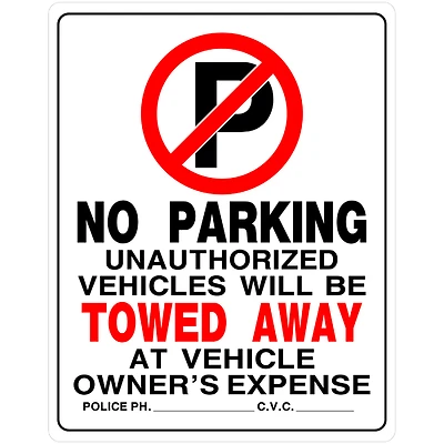 Hillman 842196 No Parking Sign, Plastic, 19 x 15-In.