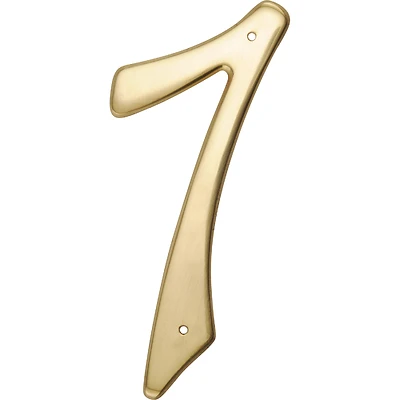 847049 4 in. Brass Nail-On Traditional House Number 7   - 3 per Pack 3 Piece