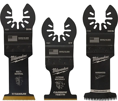 Milwaukee 49-10-9001 OPEN-LOK Oscillating Blade Variety Pack, Metal/Wood/Nails, 3-Piece