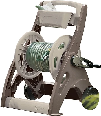 Mobile Hose Reel Cart, Mocha/Light Taupe, Holds 225 Ft. of Hose