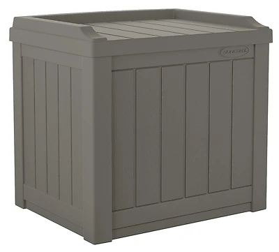 Suncast SS601ST Resin Deck Box with Seat, 22 Gallons, Stoney