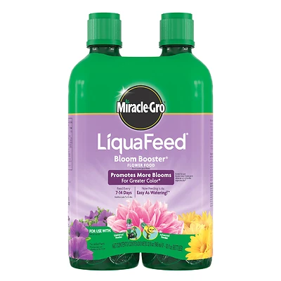 Miracle-Gro LiquaFeed Bloom Booster 2004043 Flower Food, 16 oz Bottle, Liquid, 12-9-6 N-P-K Ratio