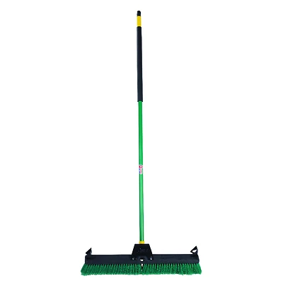 Quickie 638 Super Bulldozer Push Broom, Indoor/Outdoor, Green, 24 In.