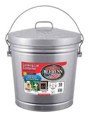 Galvanized Steel Trash Can, 10 Gallons