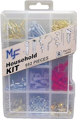 Midwest Fastener 14994 Household Fastener Assortment Kit, 662-Piece
