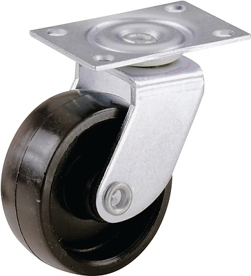 Shepherd Hardware 9558 Swivel Plate Caster, 1-5/8 In, Black, 4-Pack