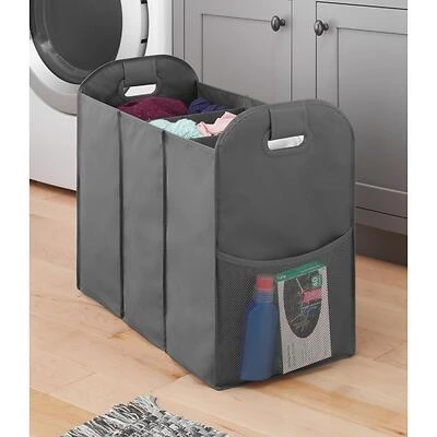 Whitmor 6266-7702-sagry Gray Fabric Collapsible Hamper, 22.7 x 13.5 In.