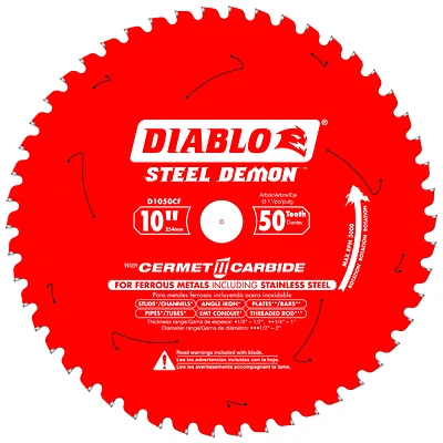 Steel Demon 10 In. Cermet Carbide Circular Saw Blade 50 Teeth D1050cf 1 Pk