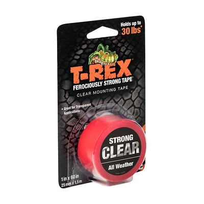 T-rex Strong Double Sided Clear Mounting Tape 1 In. W X 60 In. L