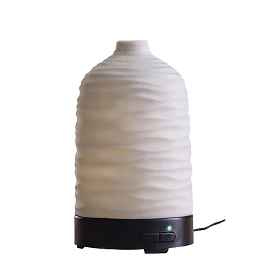 9.3 In. H X 4.9 In. W X 4.9 In. L Ivory Ceramic Ultrasonic Essential Oil Diffuser