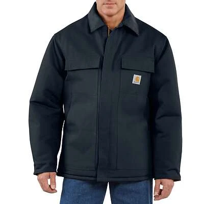 Men's Loose Fit Firm Duck Insulated Traditional Coat - Xl - Dark Navy
