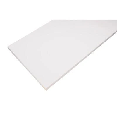 5/8 In. H X 48 In. W X 12 In. D White Laminated Wood Shelf Board