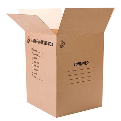 Duck 1139734 Kraft Box, 18 in L, 18 in W, 32 lb, Cardboard, Brown