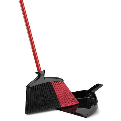 Libman Indoor/Outdoor Angle Broom & Dustpan, Steel Handle, Model 905