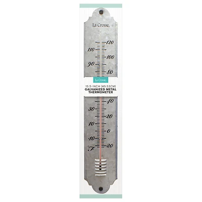 204-1550 19.25 In. Galvanized Metal Thermometer - Silver, -20 To 120°f
