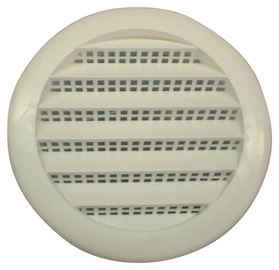 Plw100 3" Round White Plastic Louver (pack Of 4) With Insect Screen