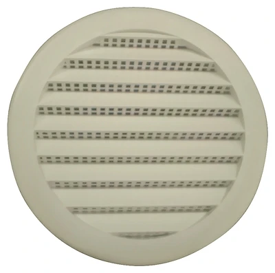 Plw100 4 Inch Round White Plastic Louver With Insect Screen