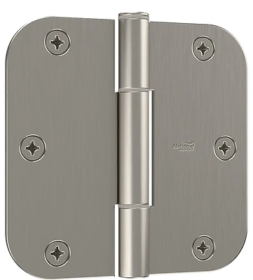 SqueakGuard Door Hinges, 1/4 In. Round Corners, Satin Nickel, 3-1/2 In., 3-Pk.
