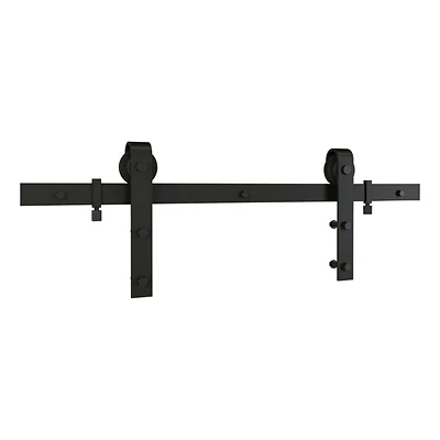 National N700-003 Interior Sliding Barn Door Kit, 2-Pc. Track, Matte Black, 72 In.